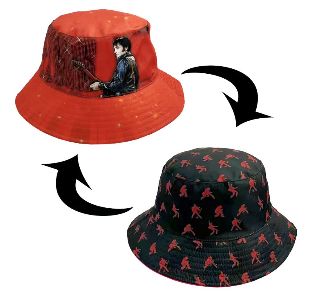 Elvis Presley Red Reversible Bucket Hat Officially Licensed